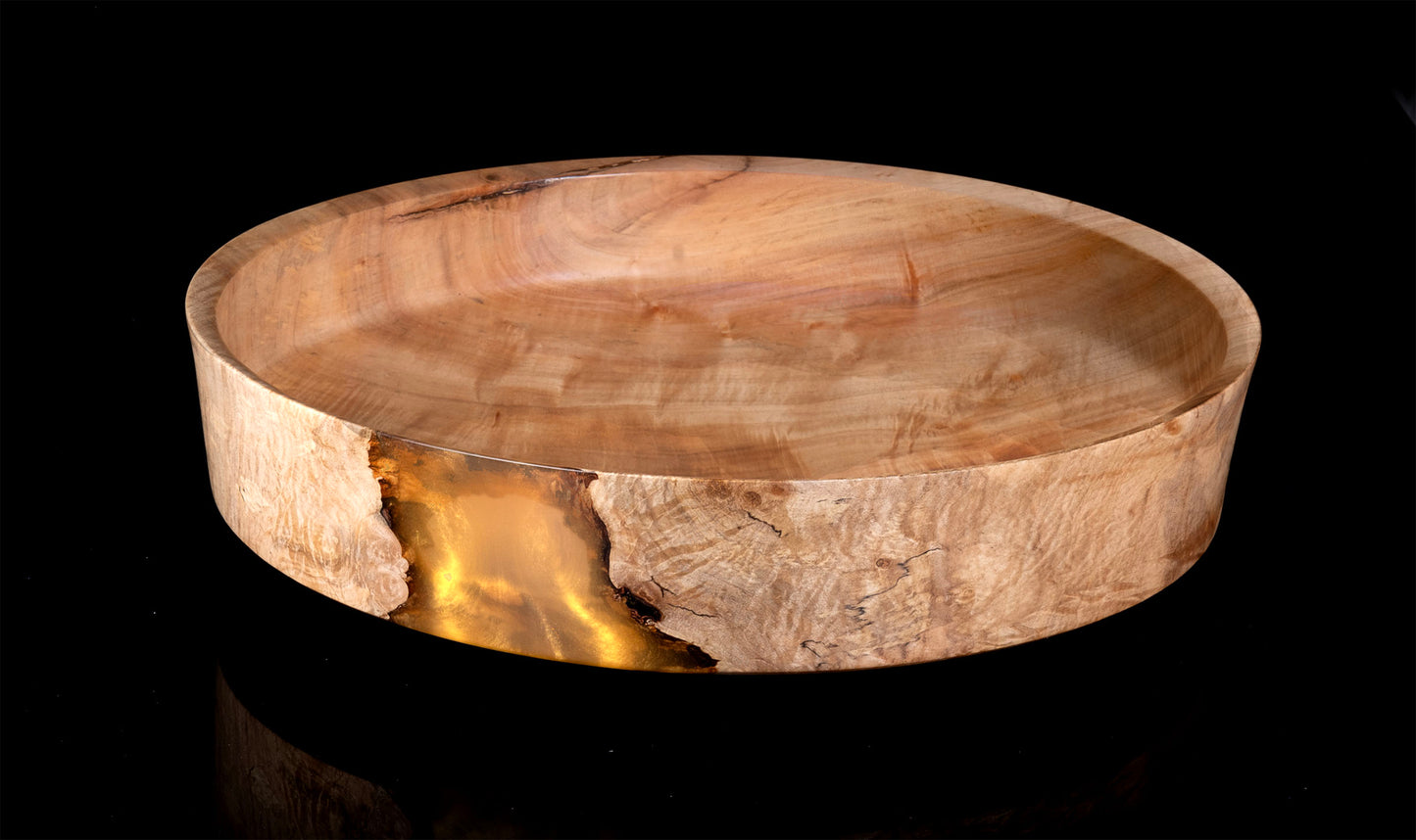 Curly Maple with Gold Epoxy Bowl