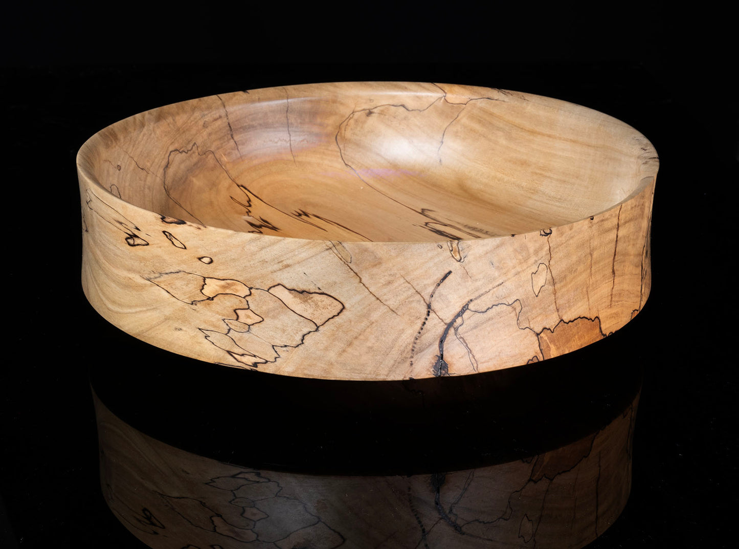 Black Spalted Maple Wood Bowl