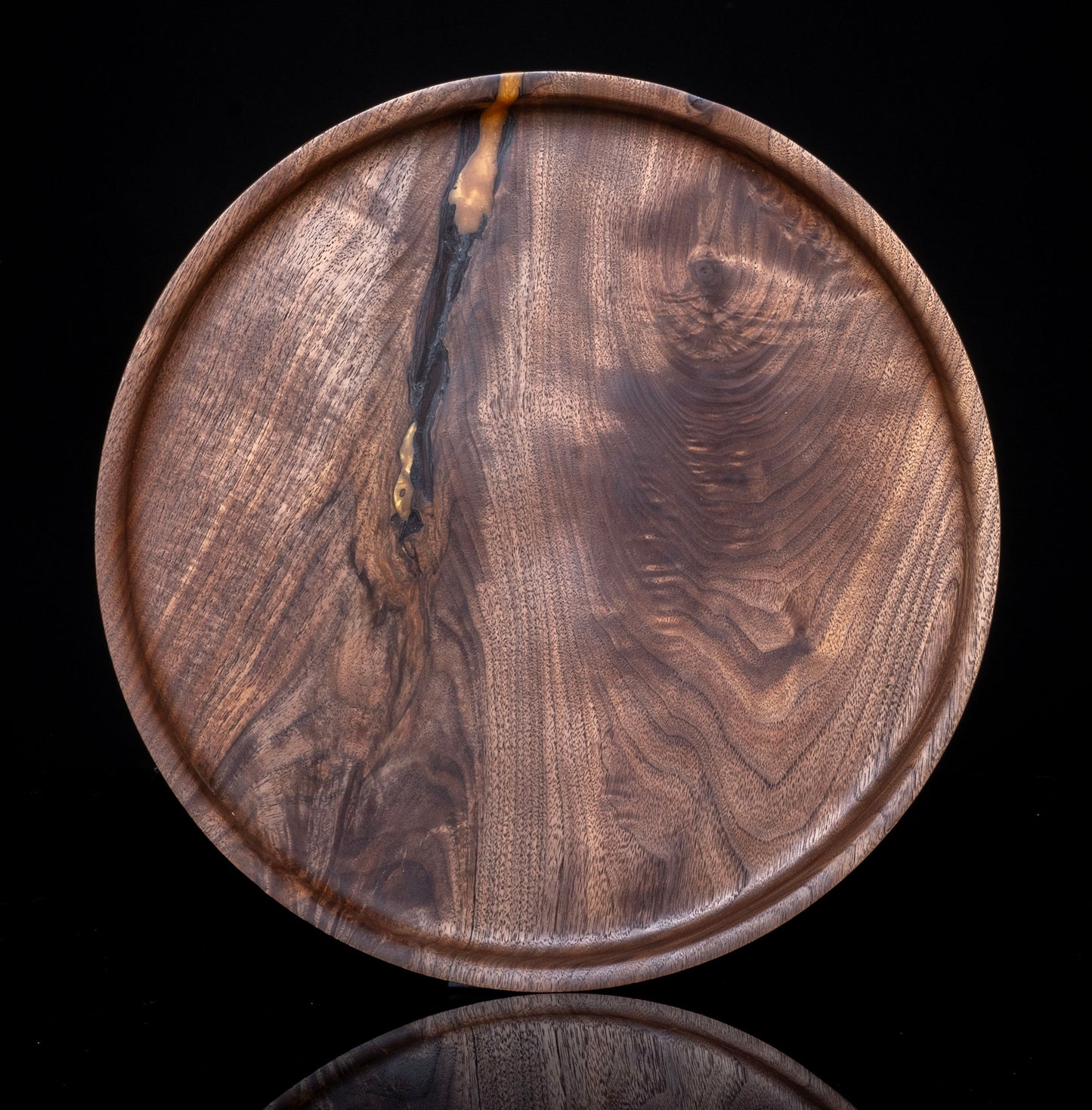 Black Walnut and Gold Epoxy Platter